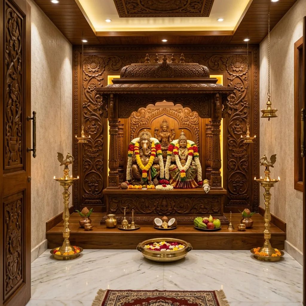 Modern Traditional Pooja Room